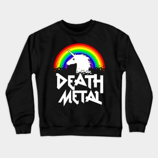 Death Metal Unicorn Funny Rocker Festival Horns Hand Music Metal Crewneck Sweatshirt